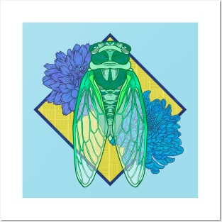 Colorful Cicada Posters and Art